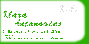 klara antonovics business card
